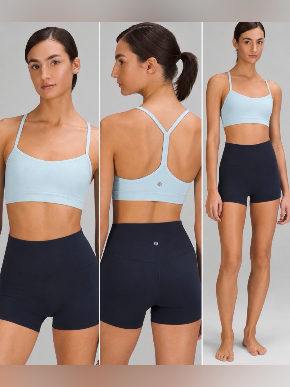 lululemon Flow Y Nulu Bra Light Support A–C Cups Pastel Blue Size 4
